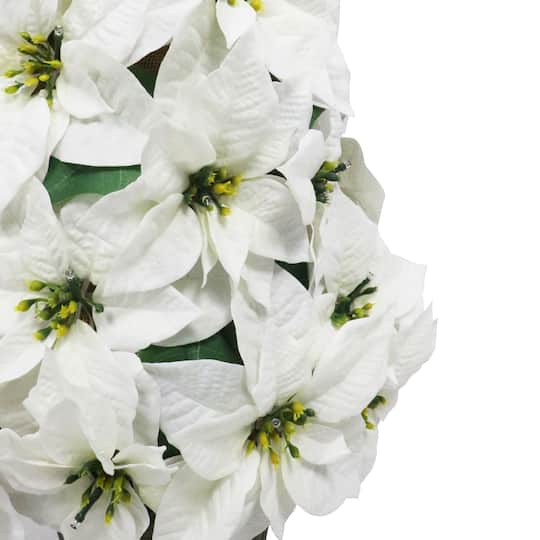 36" Pre-Lit Battery-Operated Artificial Potted Poinsettias